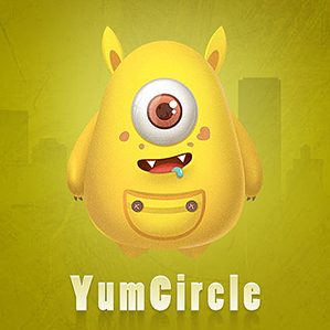 ​一只热爱美食的小怪兽-YumCircle，他淘气可爱 热爱美食，他拥有一个和哆啦A梦