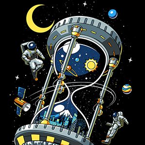 Hourglass Space StationTshirt design for IntotheAMTool : Adobe Illustrator