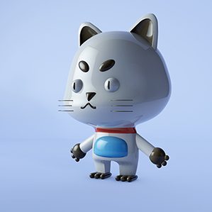 卡通IP角色模型小白猫