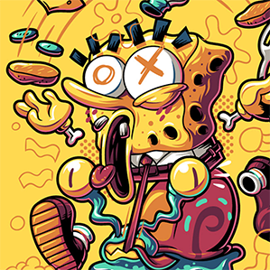 Paramount asked me to draw SpongeBob SquarePants characters in my art style